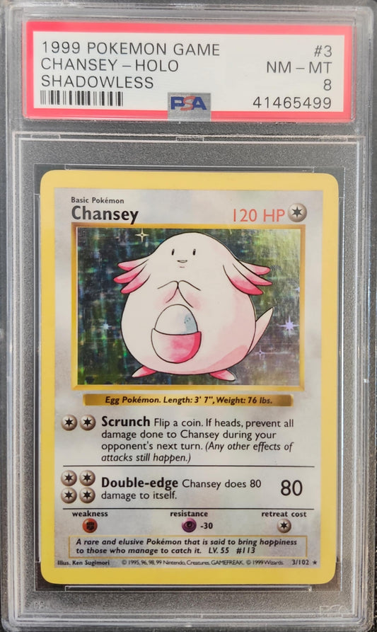 Chansey Holo Shadowless PSA 8