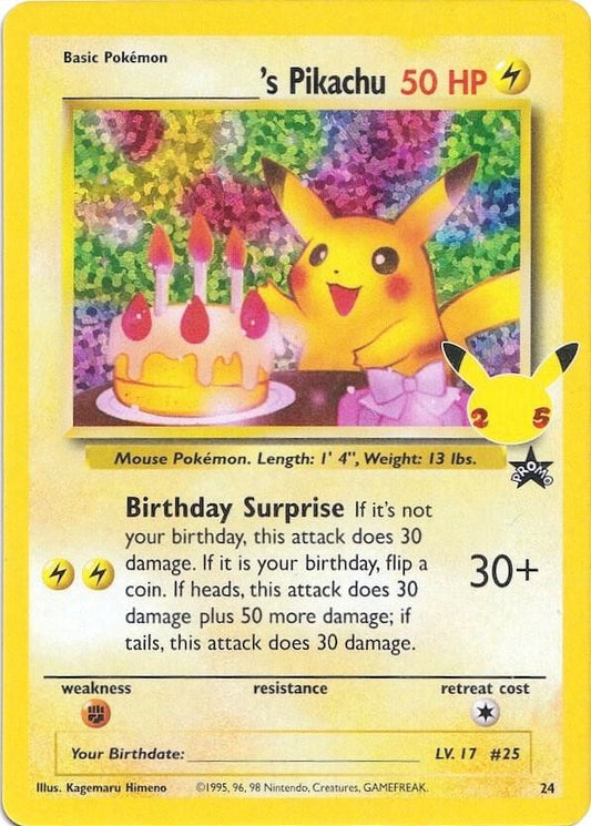 Birthday Pikachu 24 - NM