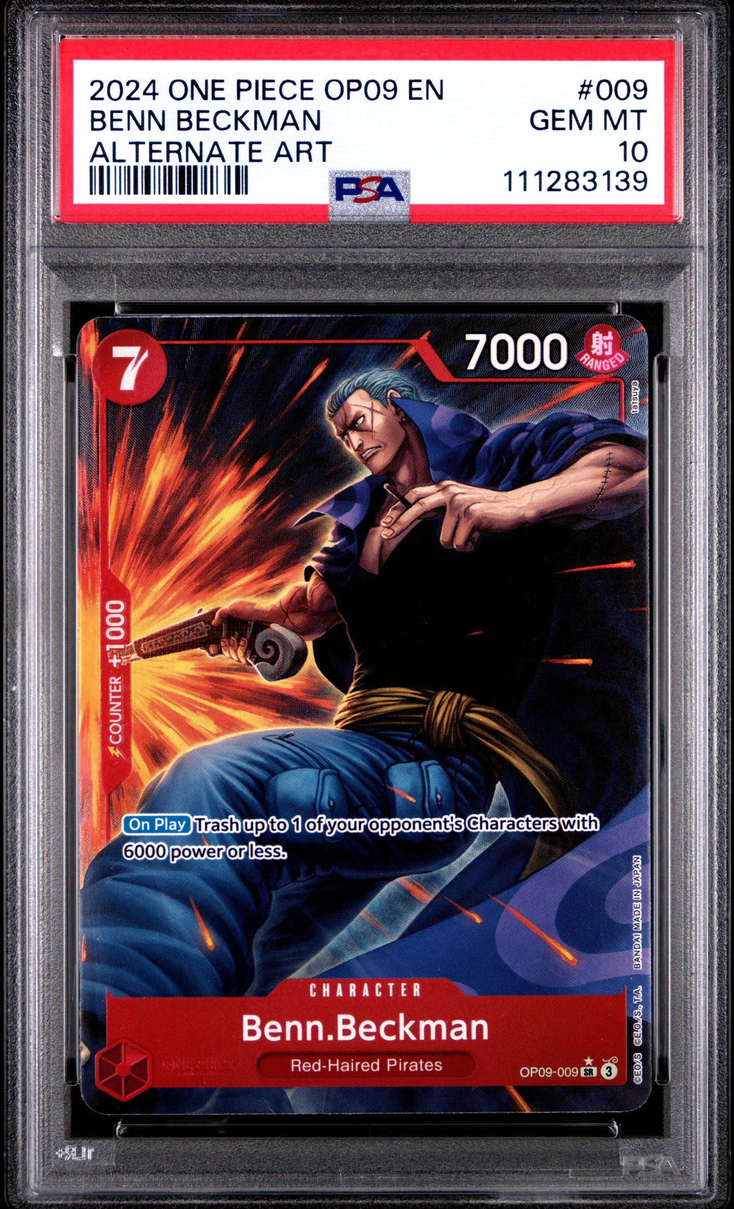 BENN BECKMAN ALTERNATE ART 2024 ONE PIECE OP09-EMPERORS IN THE NEW WORLD PSA GEM MT 10