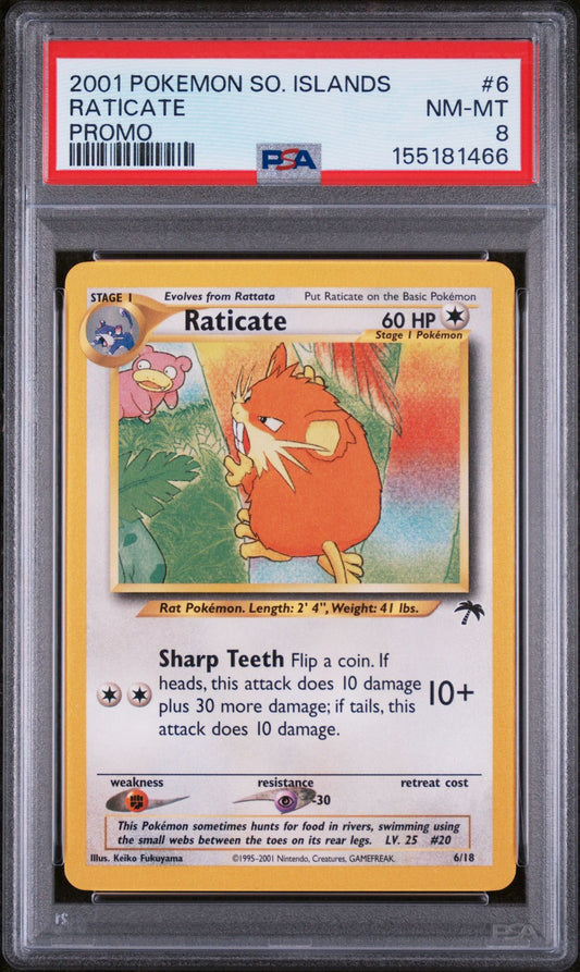 RATICATE PROMO 2001 POKEMON SOUTHERN ISLANDS PROMO PSA NM-MT 8