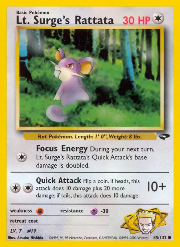 Lt. Surge's Rattata (085/132) (G2)