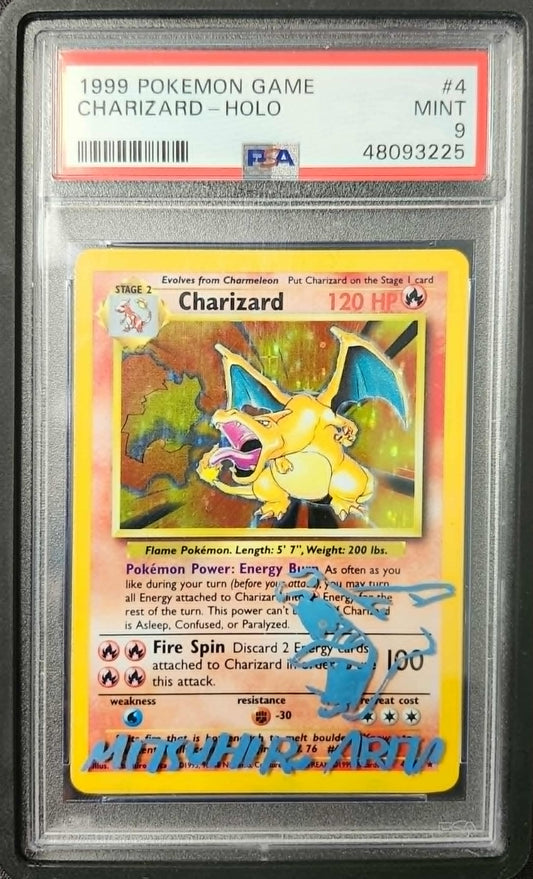 Charizard PSA 9 + Arita Auto on Slab