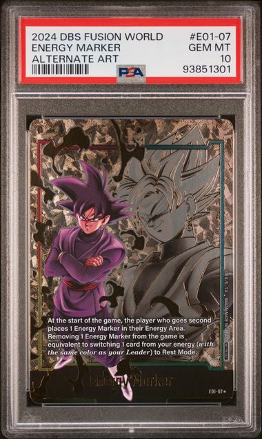 ENERGY MARKER ALTERNATE ART 2024 DRAGON BALL SUPER CARD GAME FUSION WORLD ENERGY MARKER PACK 01 PSA GEM MT 10