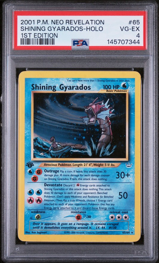SHINING GYARADOS-HOLO 1ST EDITION 2001 POKEMON NEO REVELATION PSA VG-EX 4