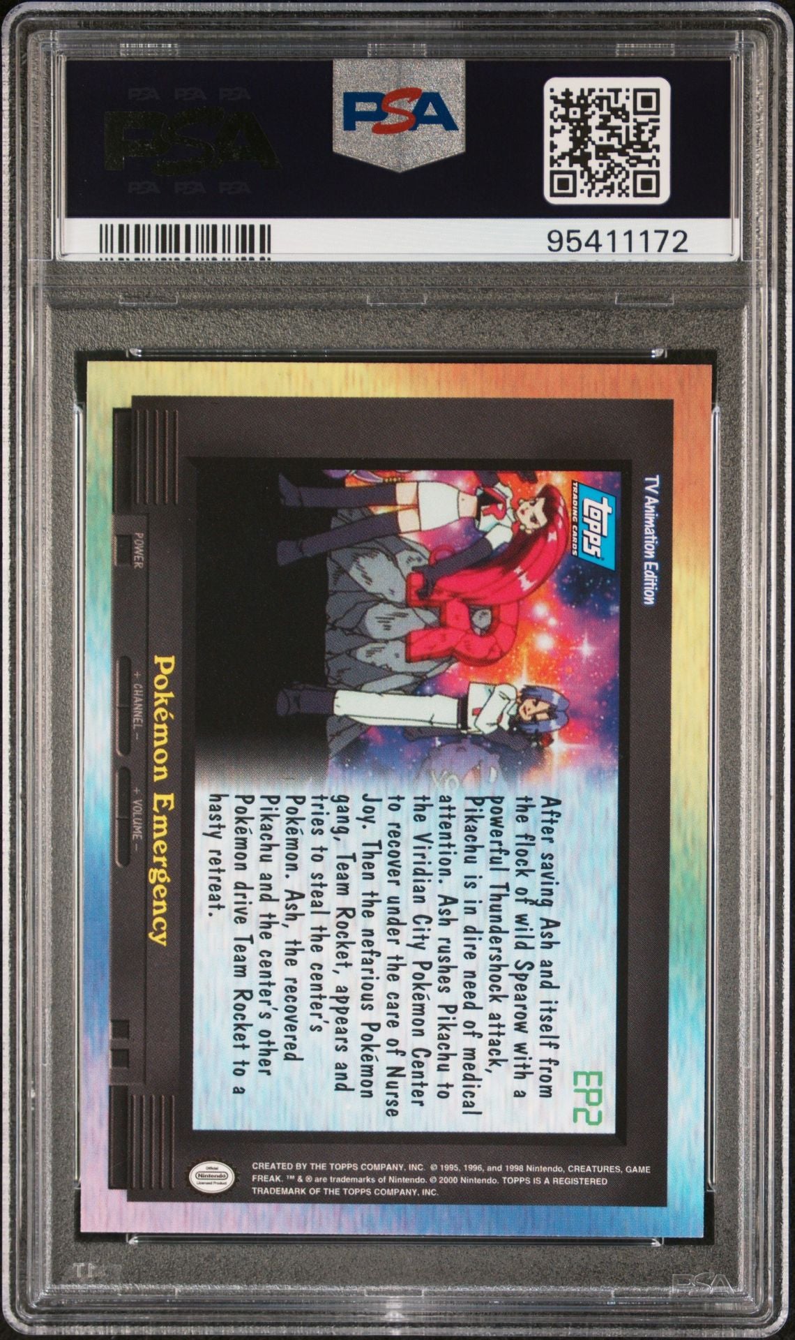 POKEMON EMERGENCY ANIMATN. SER.2-EPSD.CARD 2000 TOPPS POKEMON TV ANIMATION SERIES 2 EPISODE CARDS PSA GEM MT 10
