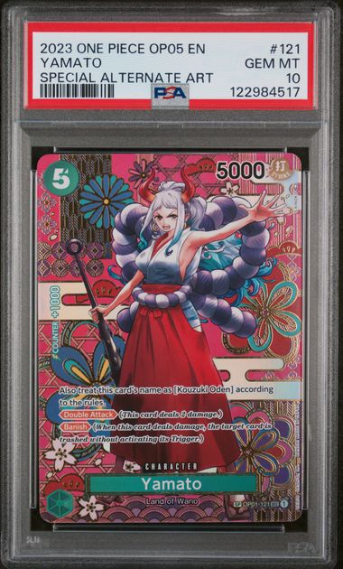 YAMATO SPECIAL ALTERNATE ART 2023 ONE PIECE OP05-AWAKENING OF THE NEW ERA PSA GEM MT 10