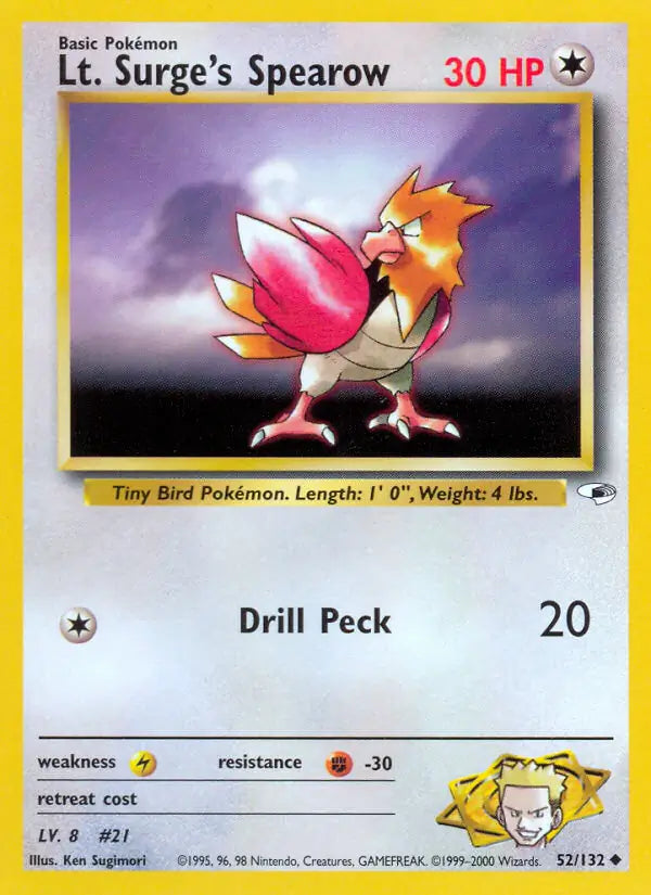 Lt. Surge's Spearow (52) (052/132) (G1)