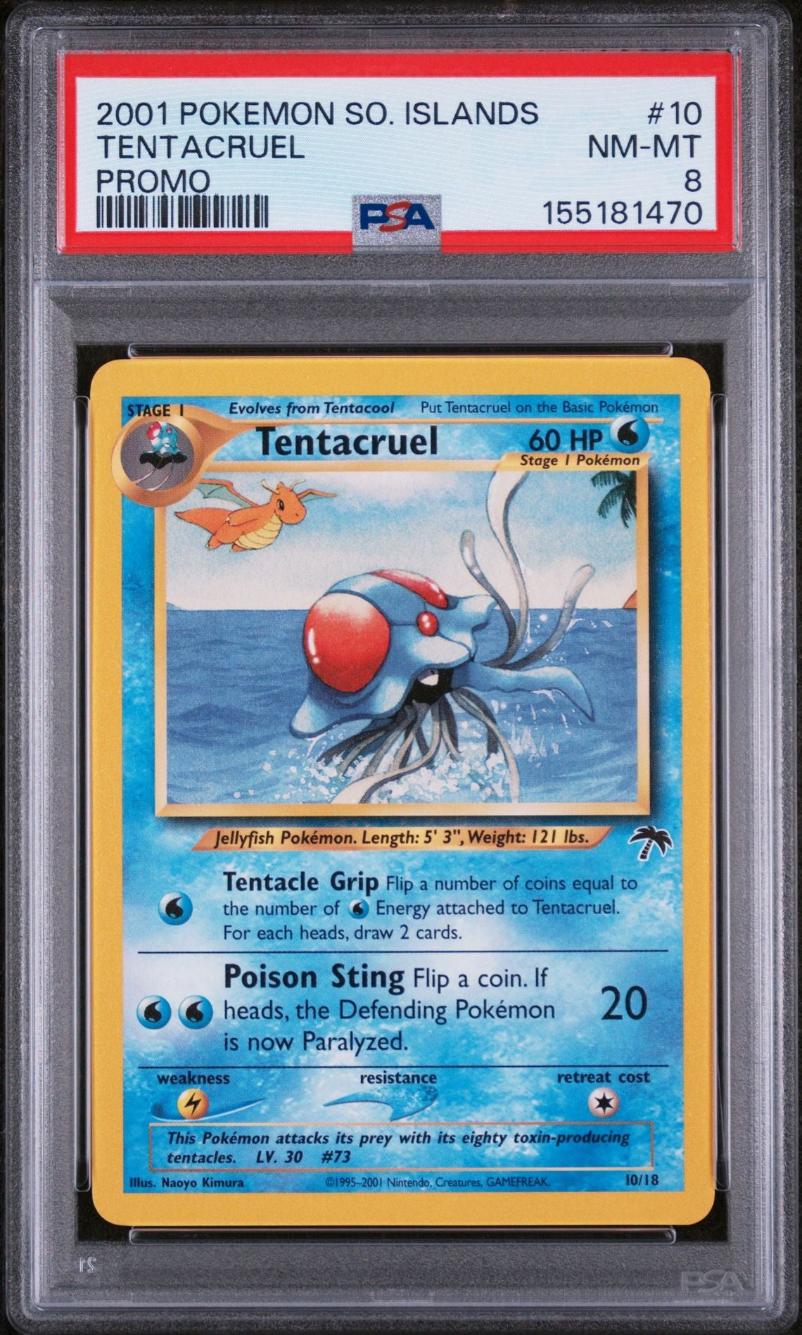 TENTACRUEL PROMO 2001 POKEMON SOUTHERN ISLANDS PROMO PSA NM-MT 8