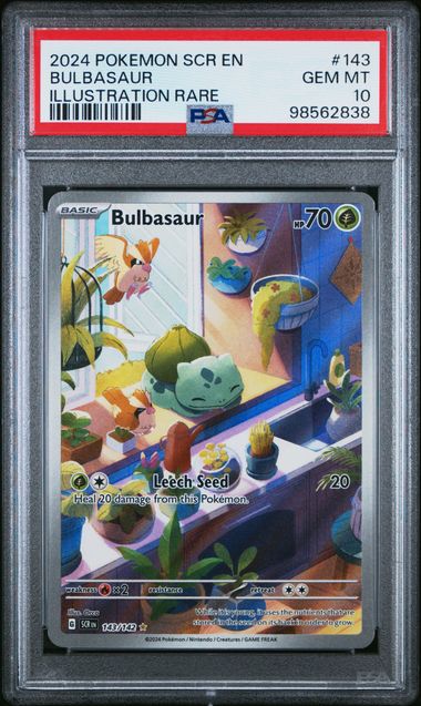 2024 POKEMON SCR EN-STELLAR CROWN #143 BULBASAUR ILLUSTRATION RARE PSA 10