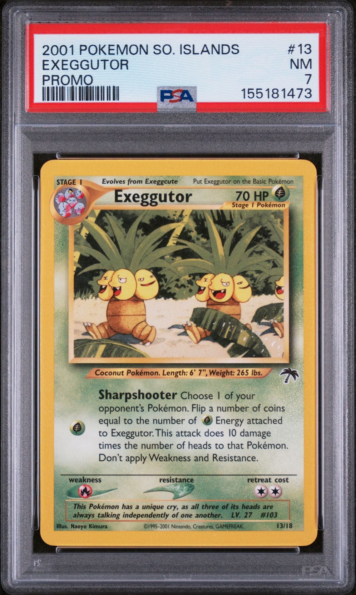 EXEGGUTOR PROMO 2001 POKEMON SOUTHERN ISLANDS PROMO PSA NM 7