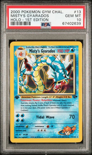 2000 POKEMON GYM CHALLENGE #13 MISTY'S GYARADOS HOLO-1ST EDITION PSA 10