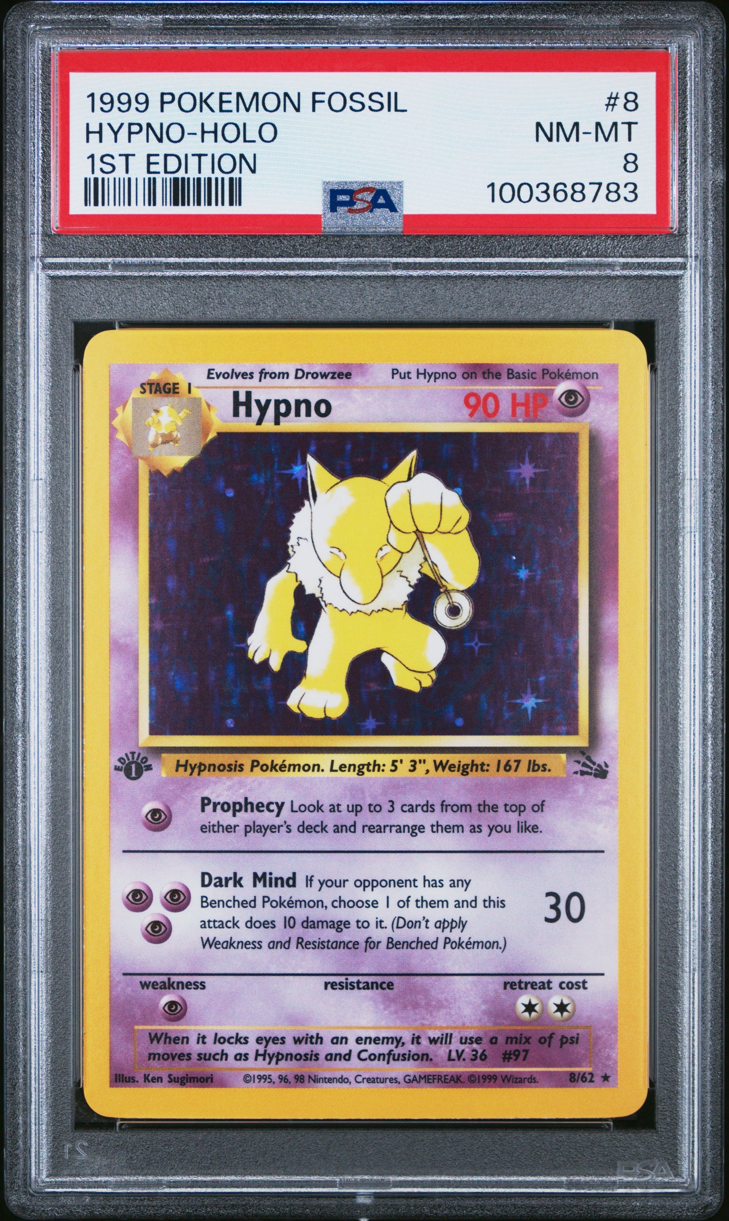 Hypno HOLO 1st Ed. PSA 8
