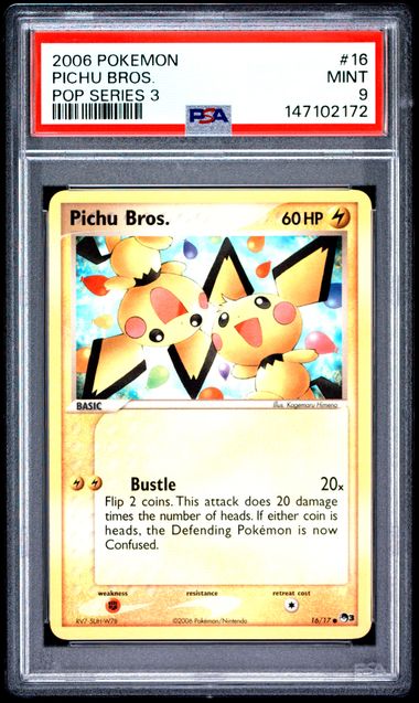 2006 POKEMON POP SERIES 3 #16 PICHU BROS. POP SERIES 3 PSA 9