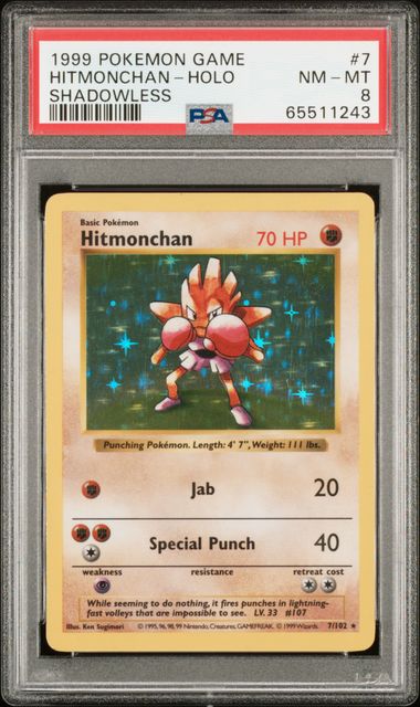 Hitmonchan  Shadowless PSA 8