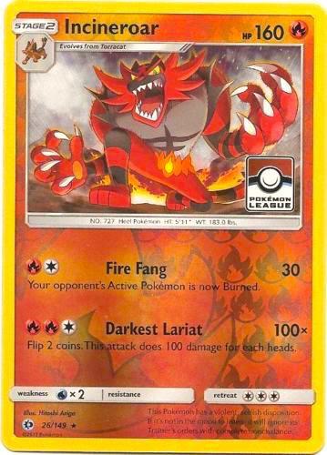 Incineroar Promo League Reverse 26/149 - NM