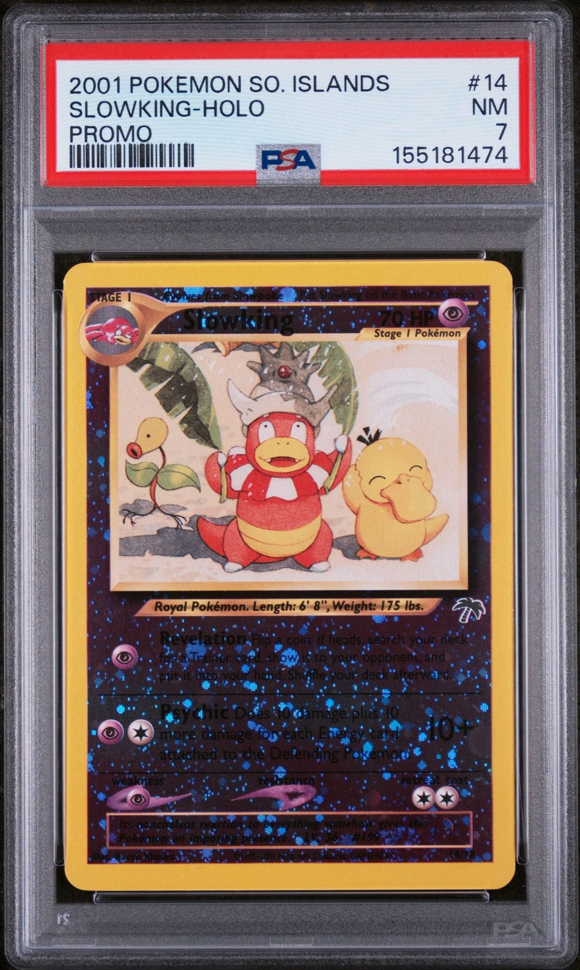 SLOWKING-HOLO PROMO 2001 POKEMON SOUTHERN ISLANDS PROMO PSA NM 7