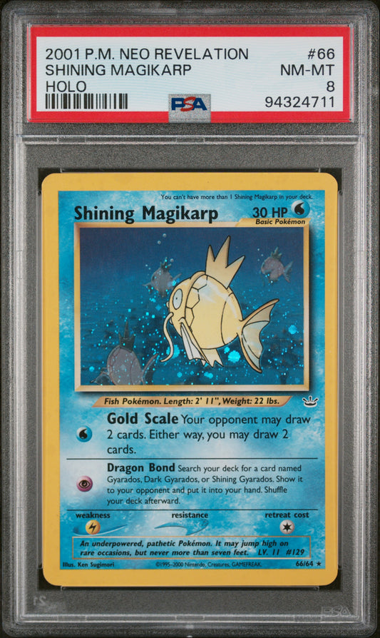 SHINING MAGIKARP-HOLO 2001 POKEMON NEO REVELATION PSA NM-MT 8