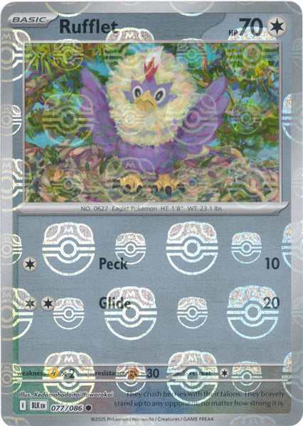 Rufflet (Master Ball Pattern) (077/086) (BLK)