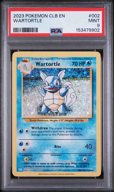 2023 POKEMON CLB-TRADING CARD GAME CLASSIC BLASTOISE & SUICUNE ex DECK #002 WARTORTLE PSA 9