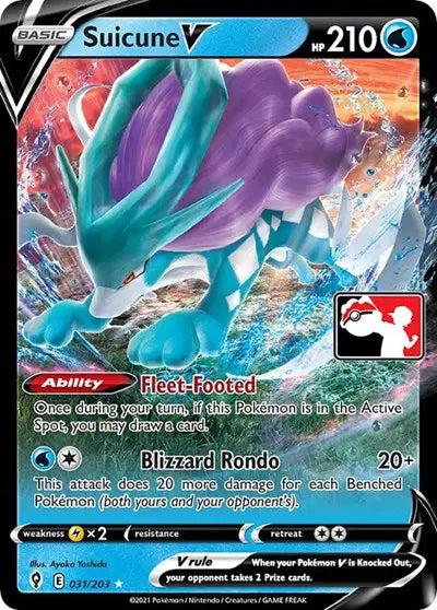 Suicune V PRIZE PACK 031/203 - NM