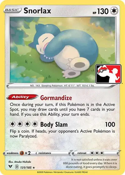 Snorlax PRIZE PACK 131/185 - NM