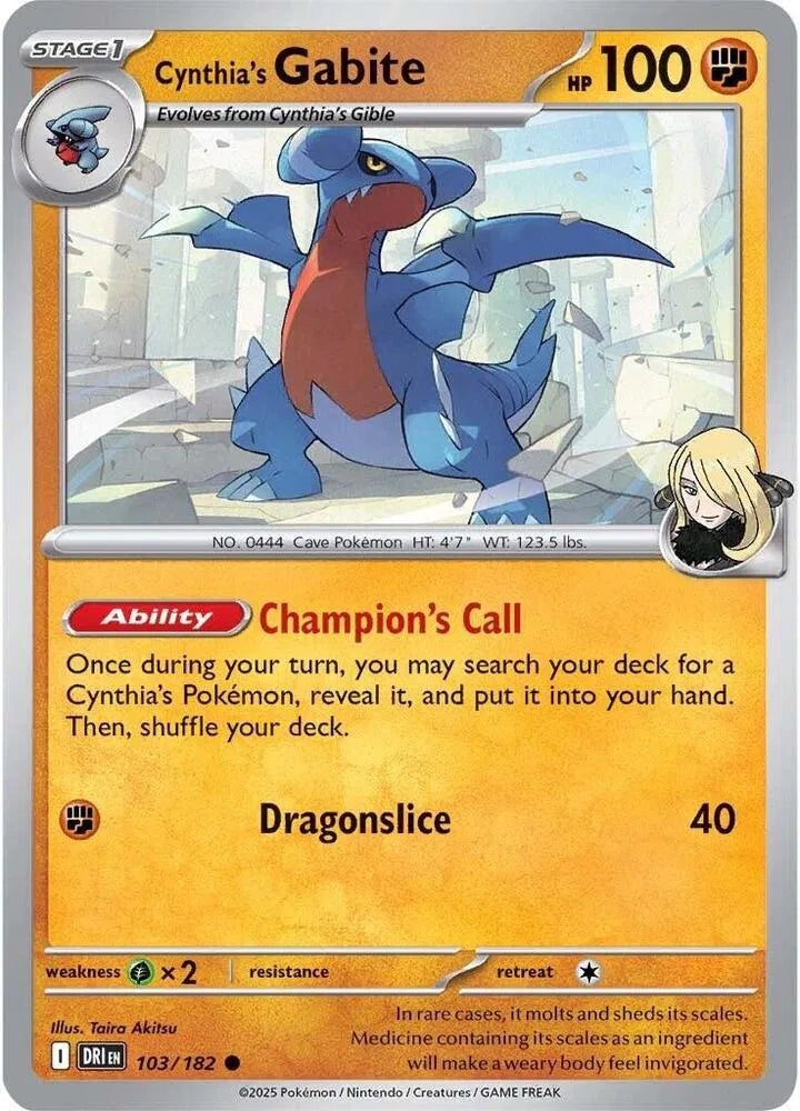 Cynthia's Gabite (Cosmos Holo) (103/182) (MCAP)