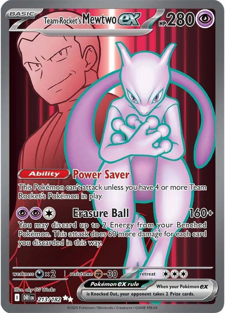 Team Rocket's Mewtwo EX 213/182 - NM