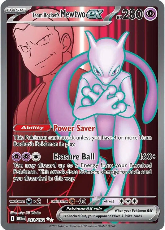 Team Rocket's Mewtwo EX 213/182 - NM