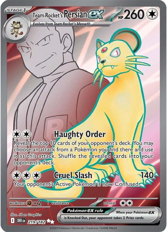 Team Rocket's Persian EX 219/182 - NM