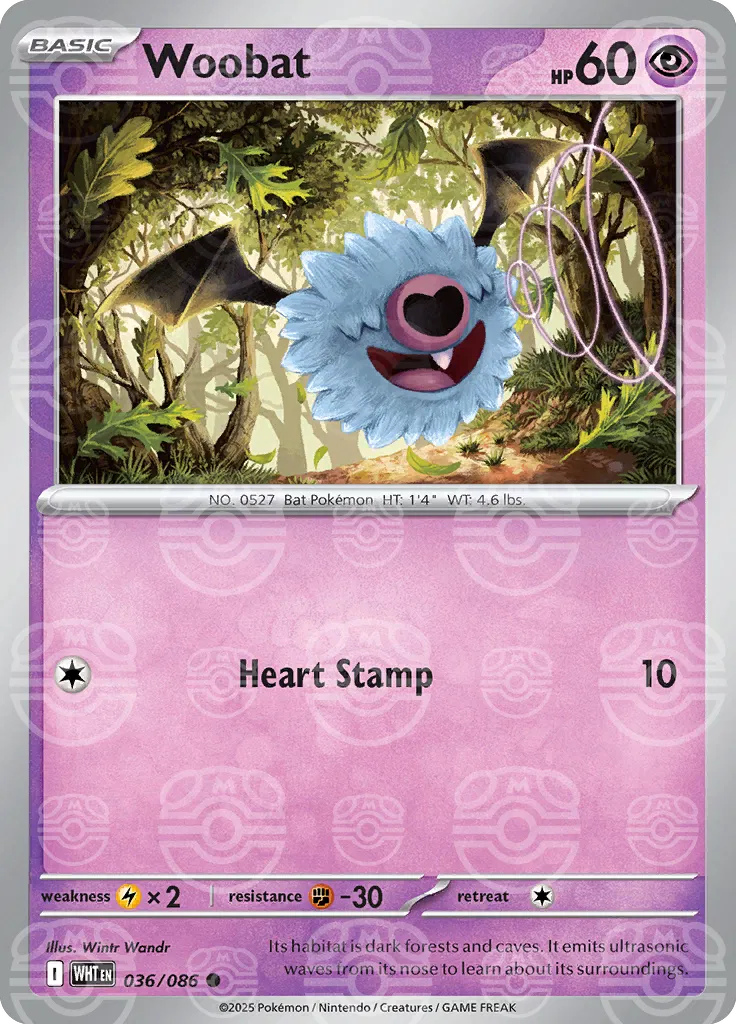 Woobat (Master Ball Pattern) (036/086) (WHT)
