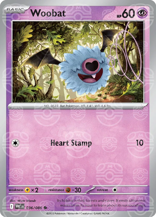 Woobat (Master Ball Pattern) (036/086) (WHT)