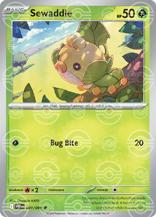 Sewaddle (Poke Ball Pattern) (001/086) (WHT)