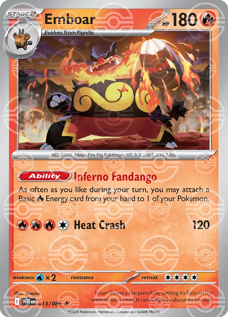 Emboar (Poke Ball Pattern) (013/086) (WHT)