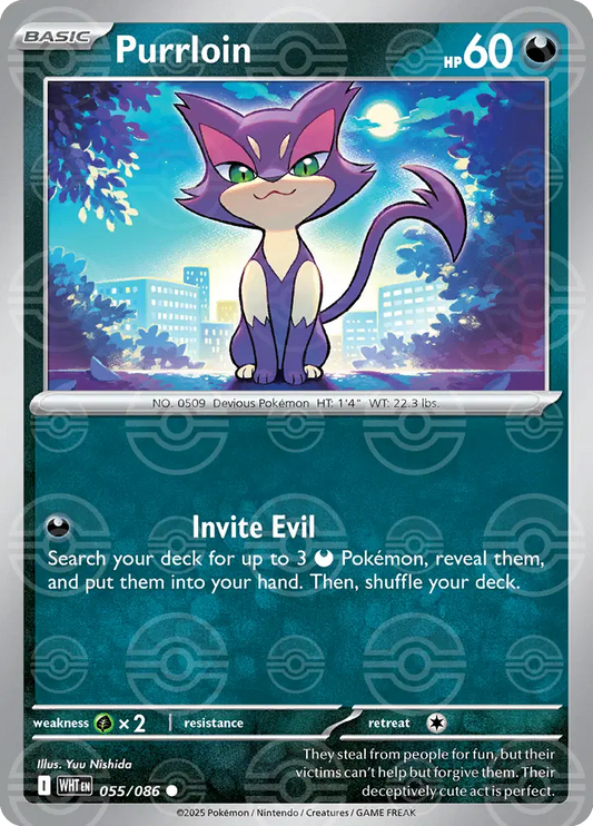 Purrloin (Poke Ball Pattern) (055/086) (WHT)