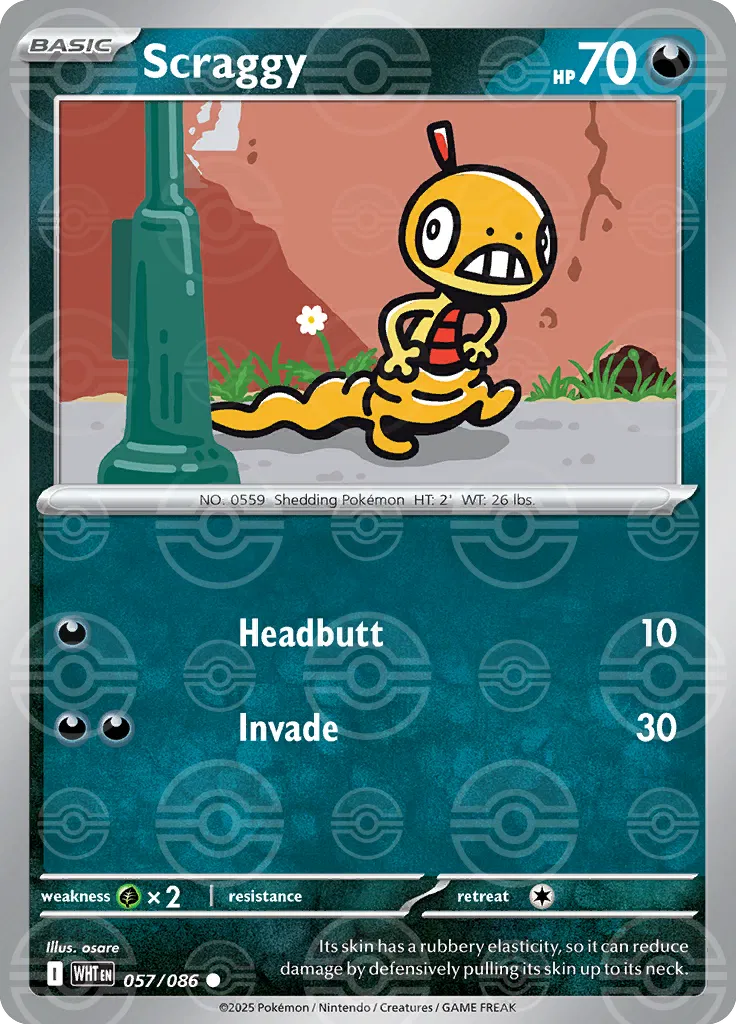 Scraggy (Poke Ball Pattern) (057/086) (WHT)