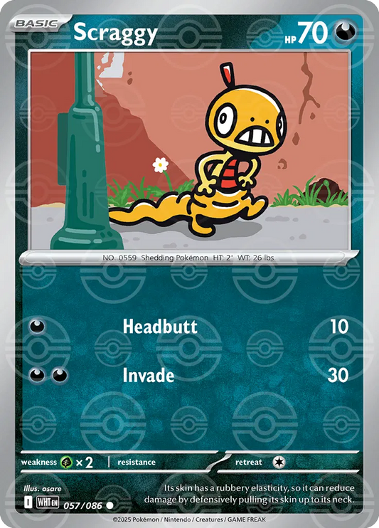 Scraggy (Poke Ball Pattern) (057/086) (WHT)