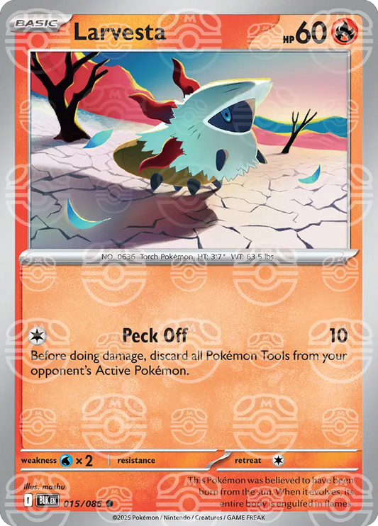 Larvesta (Master Ball Pattern) (015/086) (BLK)