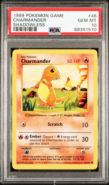 Charmander Shadowless PSA 10