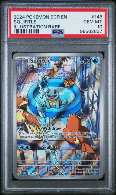 2024 POKEMON SCR EN-STELLAR CROWN #148 SQUIRTLE ILLUSTRATION RARE PSA 10