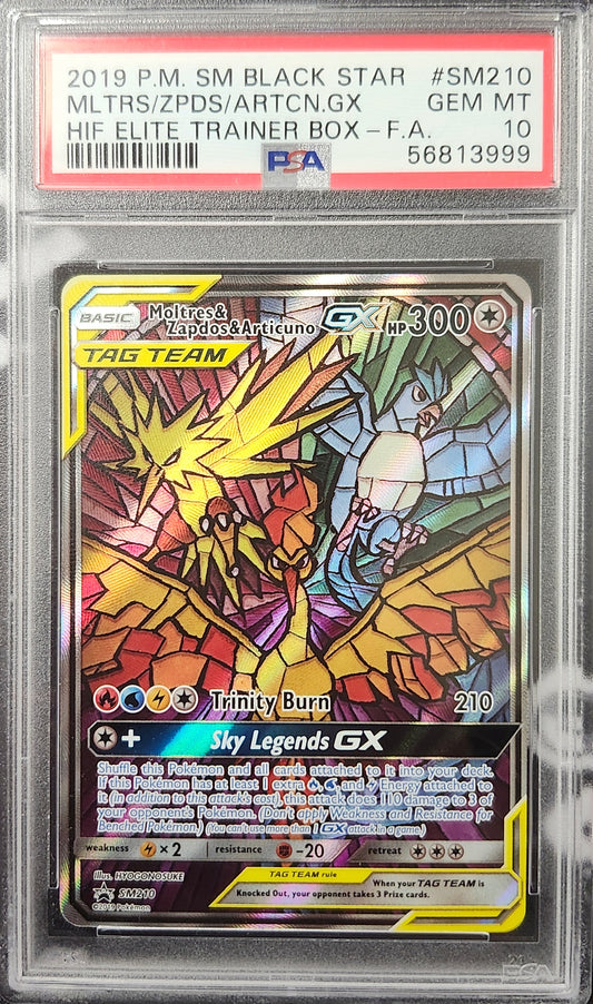 MLTRS/ZPDS/ARTCN.GX HIF ELITE TRAINER BOX-F.A. 2019 POKEMON SM BLACK STAR PROMO PSA GEM MT 10