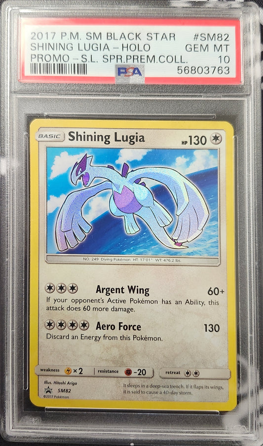 SHINING LUGIA-HOLO PROMO-S.L. SPR.PREM.COLL. 2017 POKEMON SM BLACK STAR PROMO PSA GEM MT 10