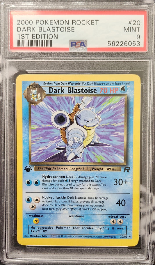 DARK BLASTOISE 1ST EDITION 2000 POKEMON ROCKET PSA MINT 9