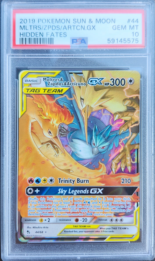 Moltres & Zapdos & Articuno GX PSA 10