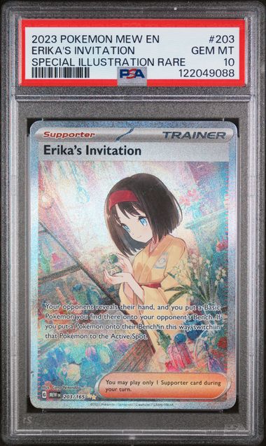 ERIKA'S INVITATION SPECIAL ILLUSTRATION RARE 2023 POKEMON MEW EN-151 PSA GEM MT 10