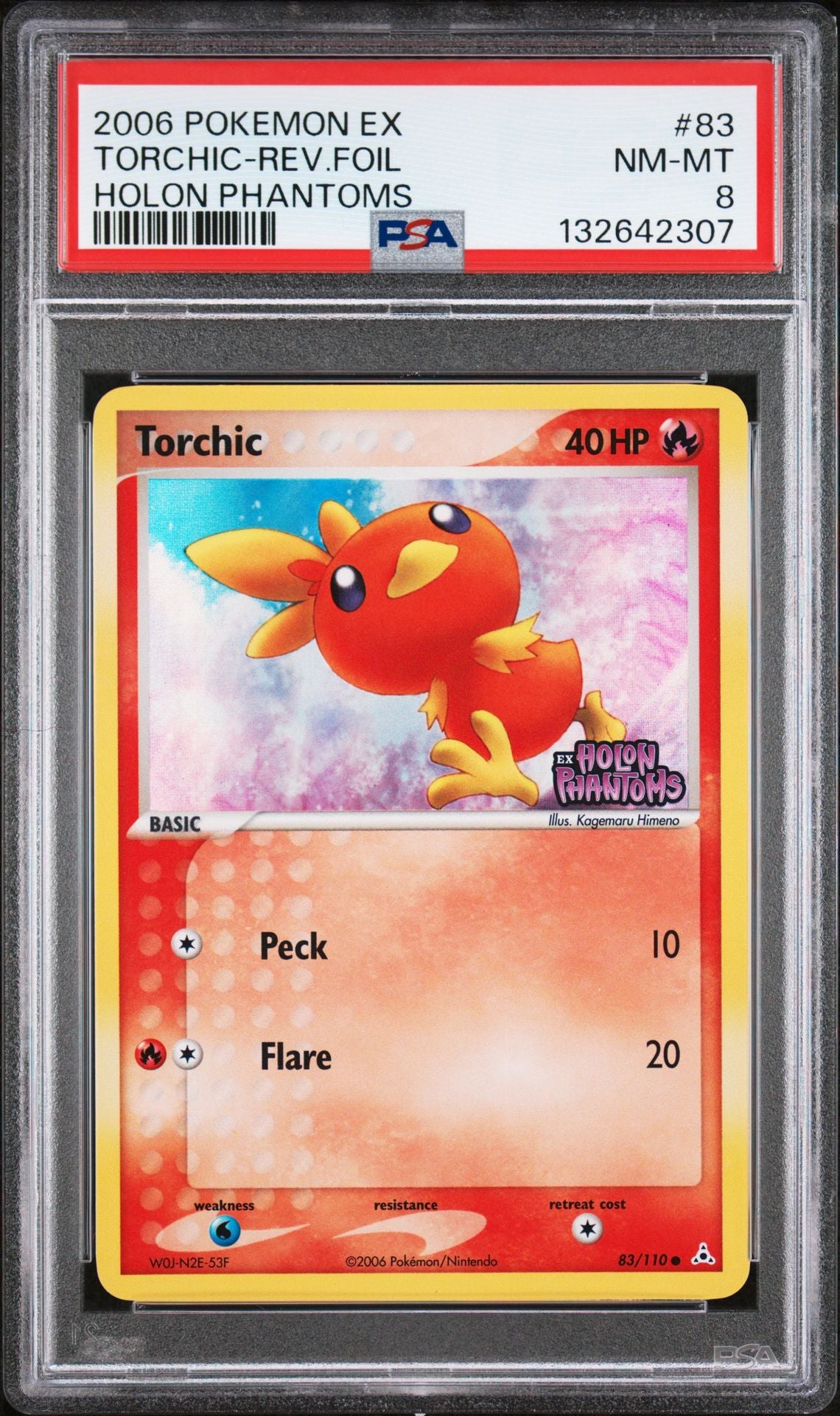 TORCHIC-REV.FOIL HOLON PHANTOMS 2006 POKEMON EX HOLON PHANTOMS PSA NM-MT 8