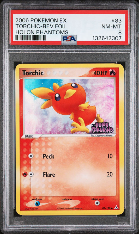 TORCHIC-REV.FOIL HOLON PHANTOMS 2006 POKEMON EX HOLON PHANTOMS PSA NM-MT 8