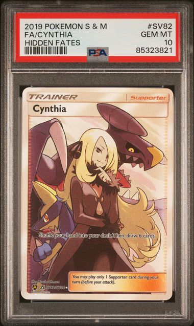 2019 Pokémon Sun & Moon Hidden Fates #SV82 Cynthia - Full Art PSA 10