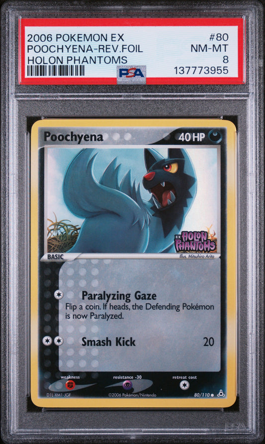 POOCHYENA-REV.FOIL HOLON PHANTOMS 2006 POKEMON EX HOLON PHANTOMS PSA NM-MT 8