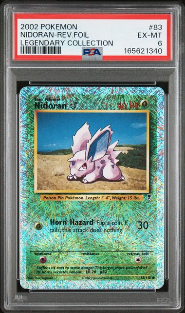 2002 POKEMON LEGENDARY COLLECTION #83 NIDORAN-REV.FOIL LEGENDARY COLLECTION PSA 6