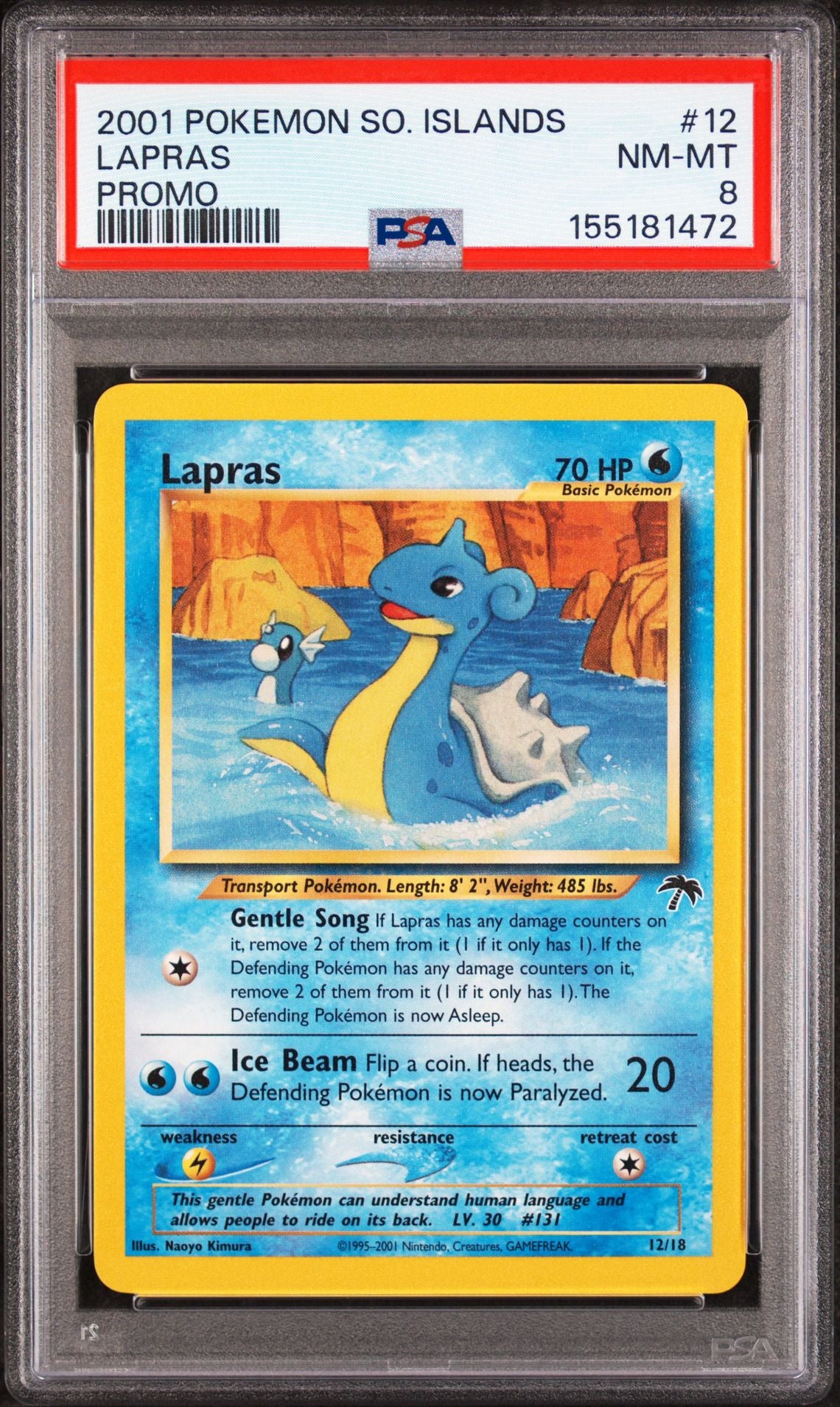 LAPRAS PROMO 2001 POKEMON SOUTHERN ISLANDS PROMO PSA NM-MT 8